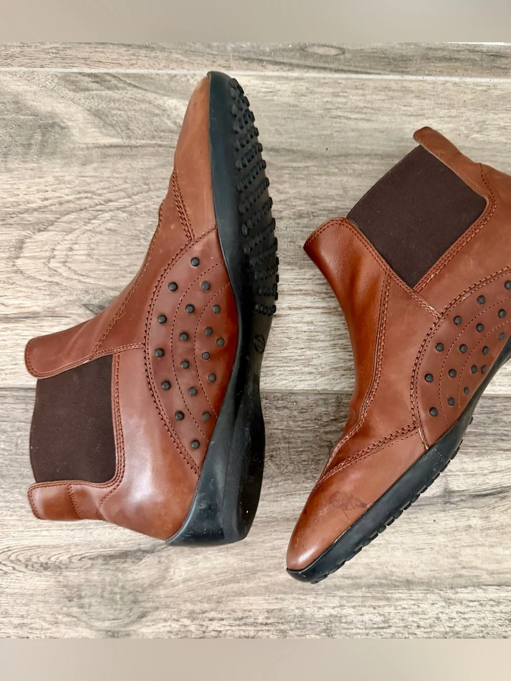 Tod's Men's Tan Leather Chukka Driving Boots Sz 10
